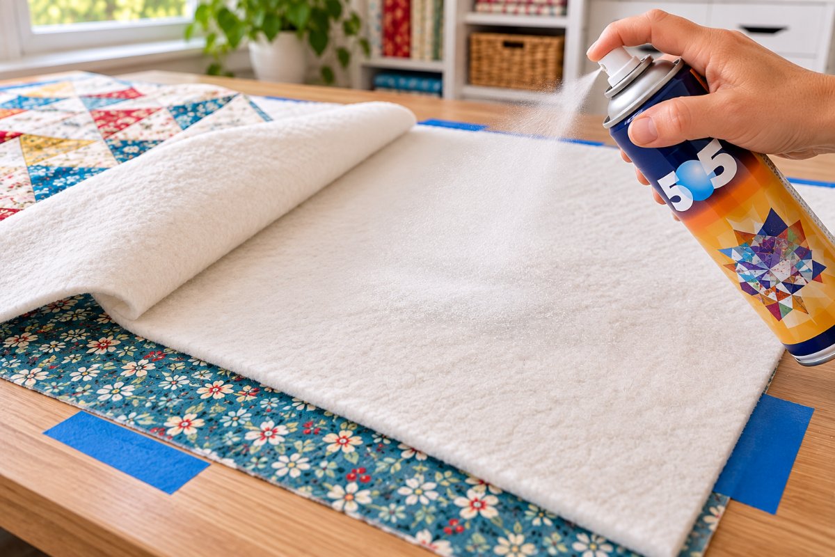 Spray basting quilt batting with the best basting spray for quilting