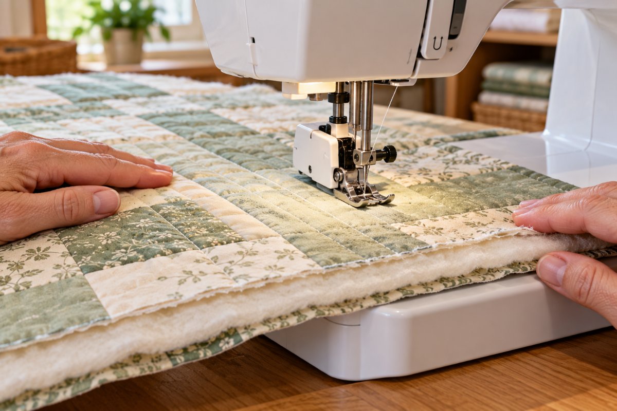 Best quilt batting for machine quilting, walking foot stitching straight lines through a quilt sandwich