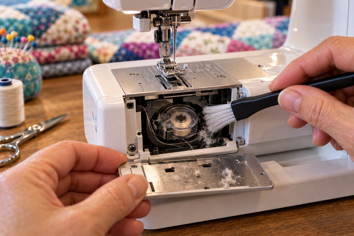 Routine maintenance keeps the best sewing machine for free motion quilting running smoothly