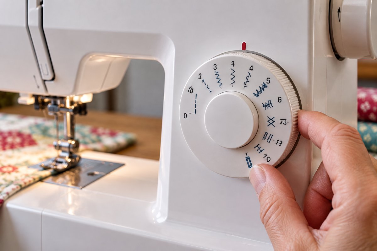 mechanical vs computerized sewing machine stitch selector dial on a mechanical machine