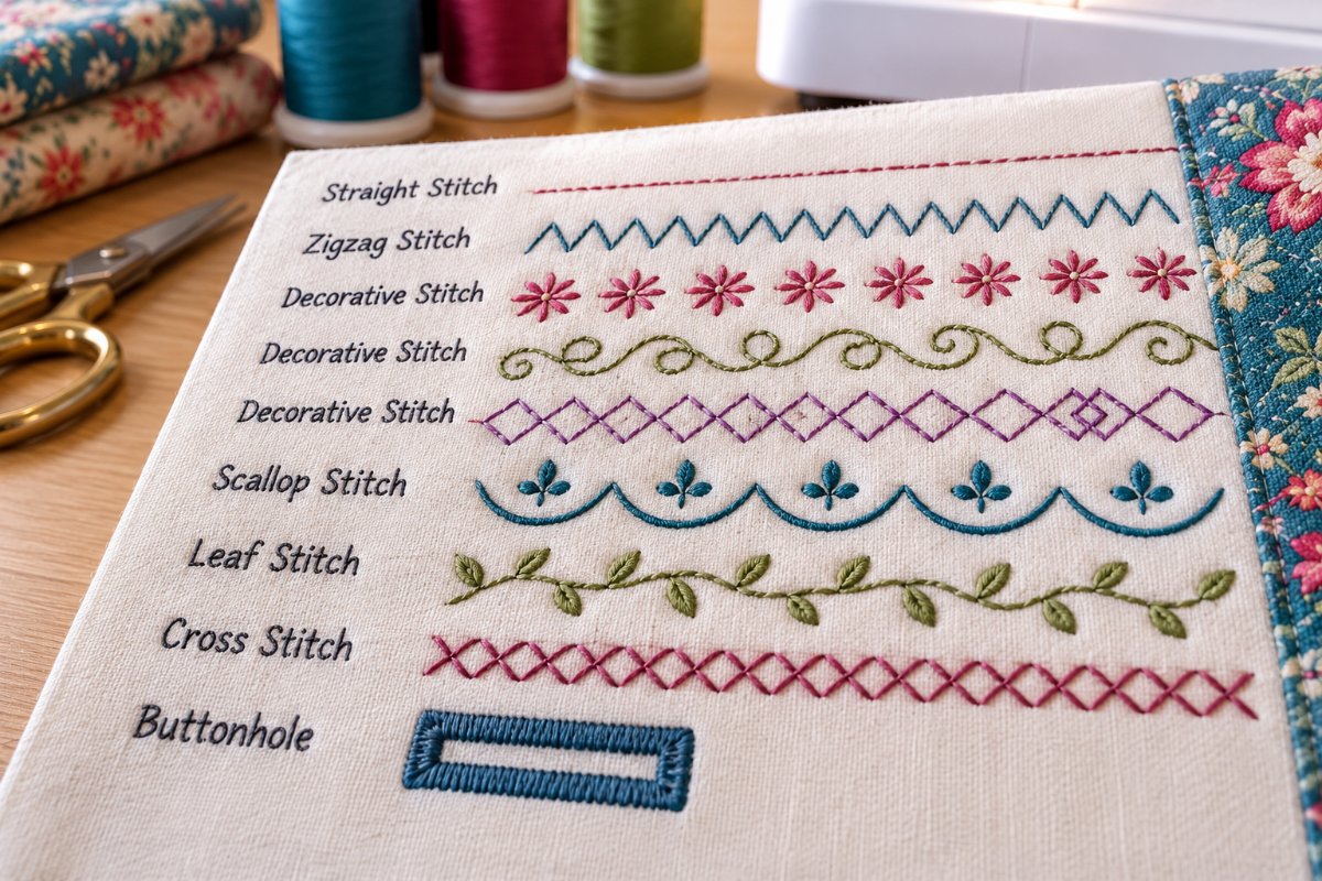 Singer Quantum Stylist 9960 decorative stitching detail on fabric